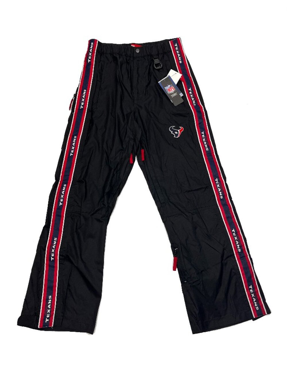 New NWT Houston Texans NFL Football Windbreaker Black Tailgate Pant Mens L 36-38